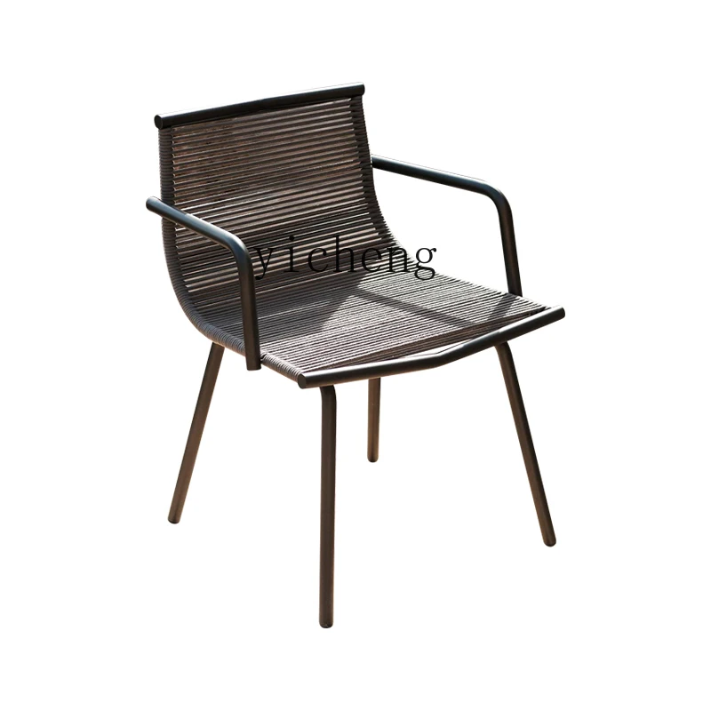 Zz طاولات وكراسي خارجية فناء مقاوم للماء واقي من الشمس B & B فندق شرفة حديقة الترفيه شرفة كرسي الروطان الأثاث #5