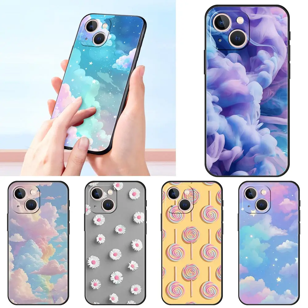 Floating Liquid candy mural Luxury Phone Case For Apple iPhone 16 11 15 14 Pro MAX 12 13 7 8 Plus X XR XS SE Silicone Cover