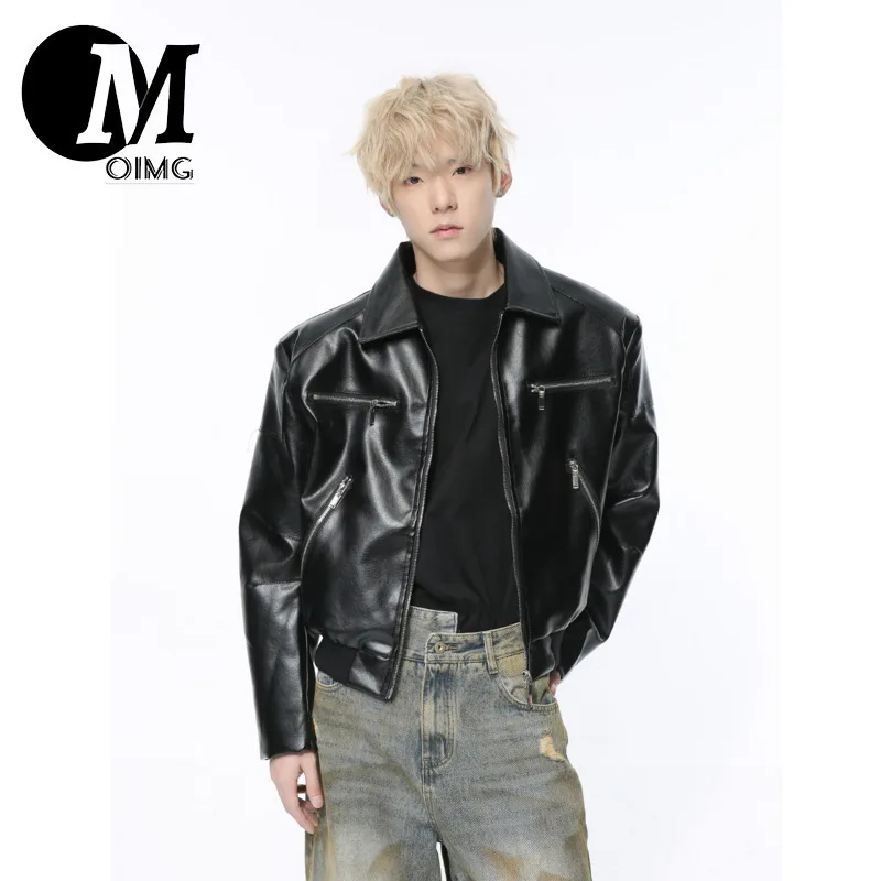 [OIMG] 2025 Spring New Product Advanced Metal Zipper Design Short Leather Coat Trendy