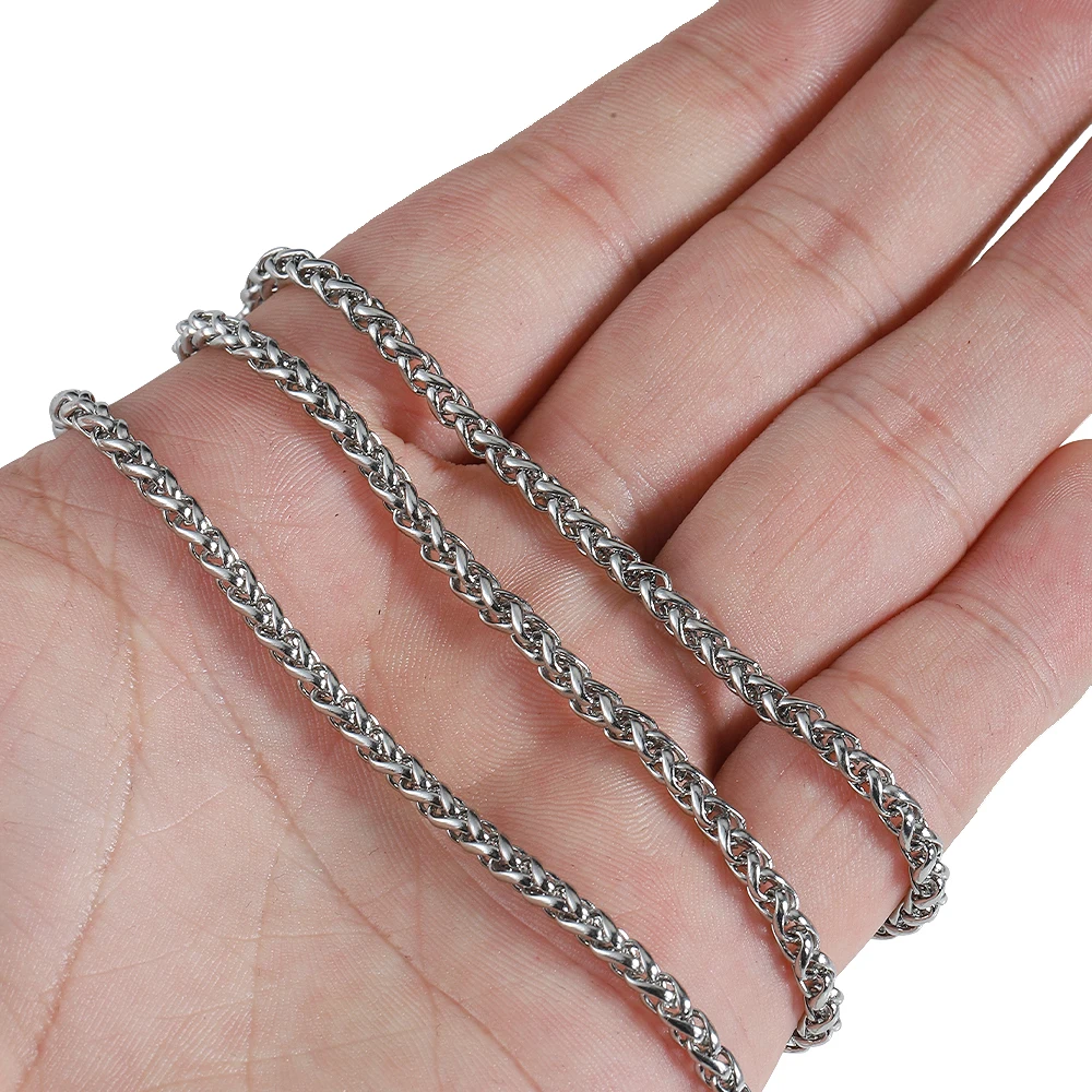 1meter Stainless Steel Necklace Basket Chain 3mm/4mm/5mm/6mm Keel Link Chain for Diy Jewelry Making Titanium Steel Bracelets