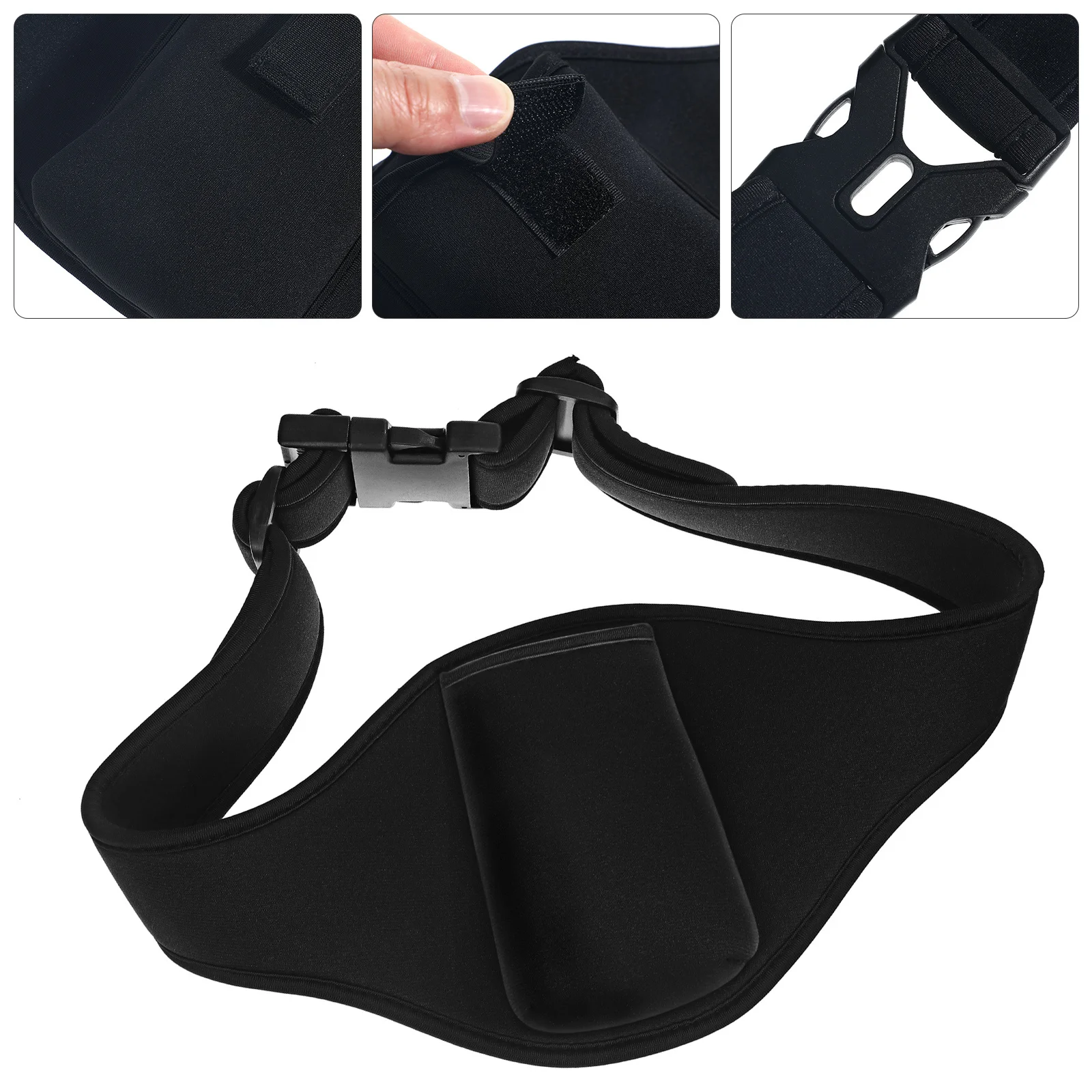 Belt Black 85cm Diving Cloth Mic Pack Adjustable Yoga Gym Storage Microphone Holder Secure Fastening Durability