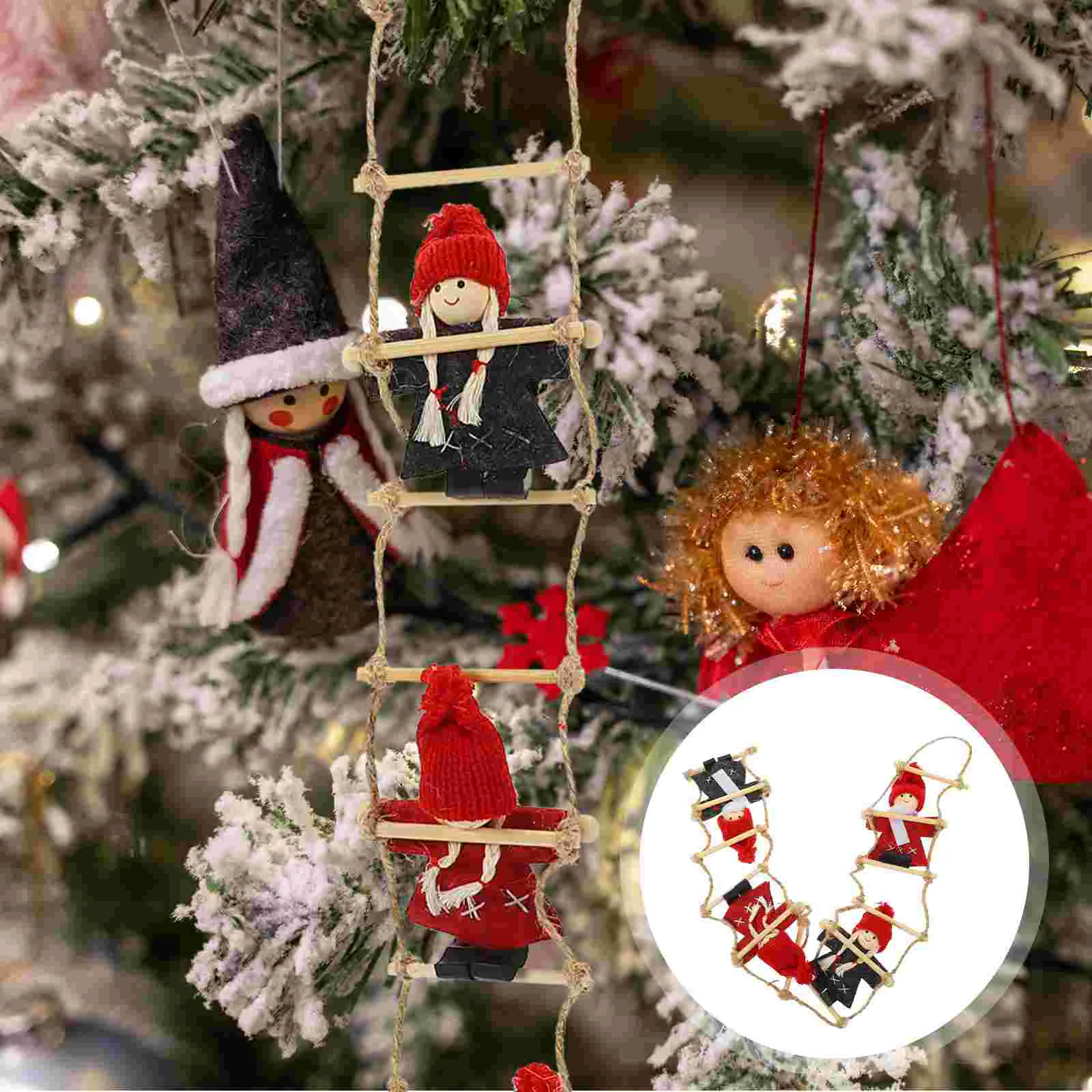 Ladder Climbing Xmas Party Ornament Christmas Tree Decorations Hanging Ornaments Santa Claus Pendant