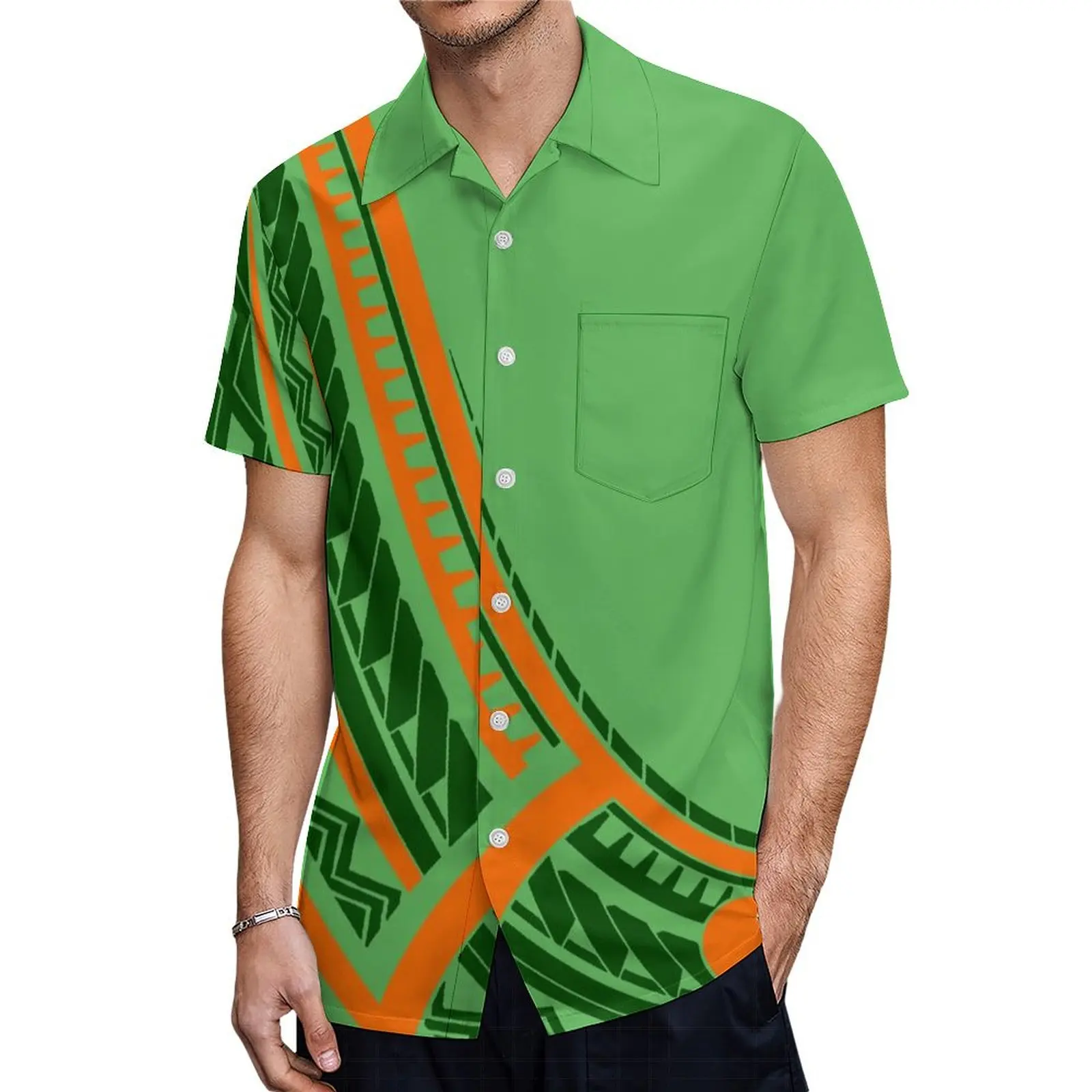 Vestido de manga Midi con cuello en forma de lágrima Polinesia para mujer, camisa hawaiana de playa de Fiyi para hombre, ropa de parejas étnica samoana