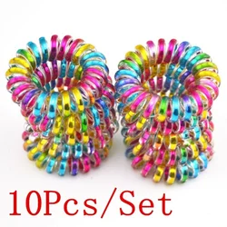 10 Pcs/Lot Colorful Telephone Wire Cord Line Gum Holder Elastic Hair Band Tie Scrunchy 3.5cm Hair Accessory