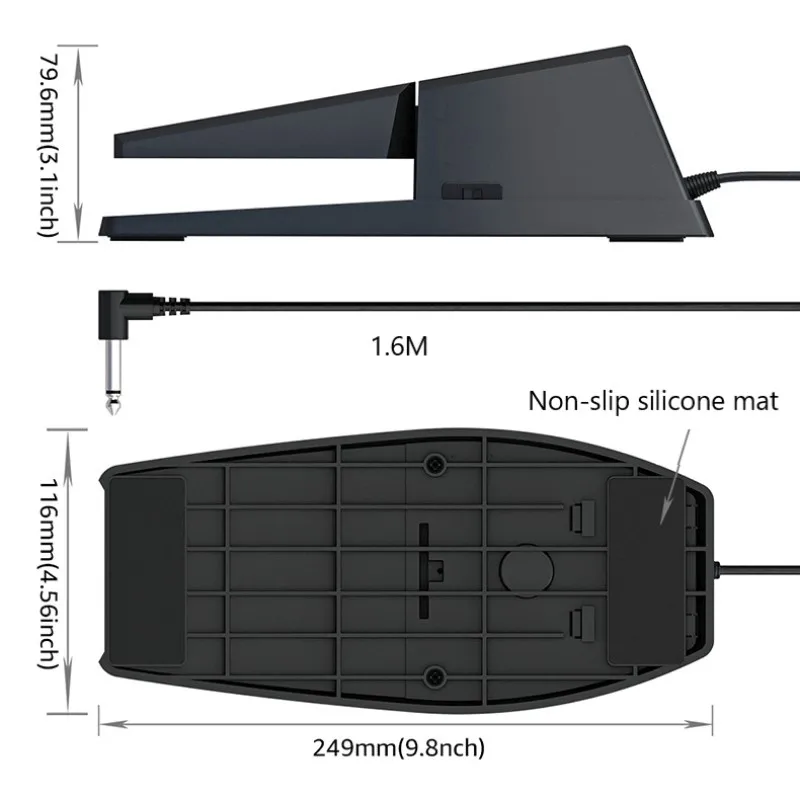 Universal Electric Piano Keyboard Sustain Pedal Damper Pedal for MIDI Synthesizer Electronic Piano Keyboard Devices