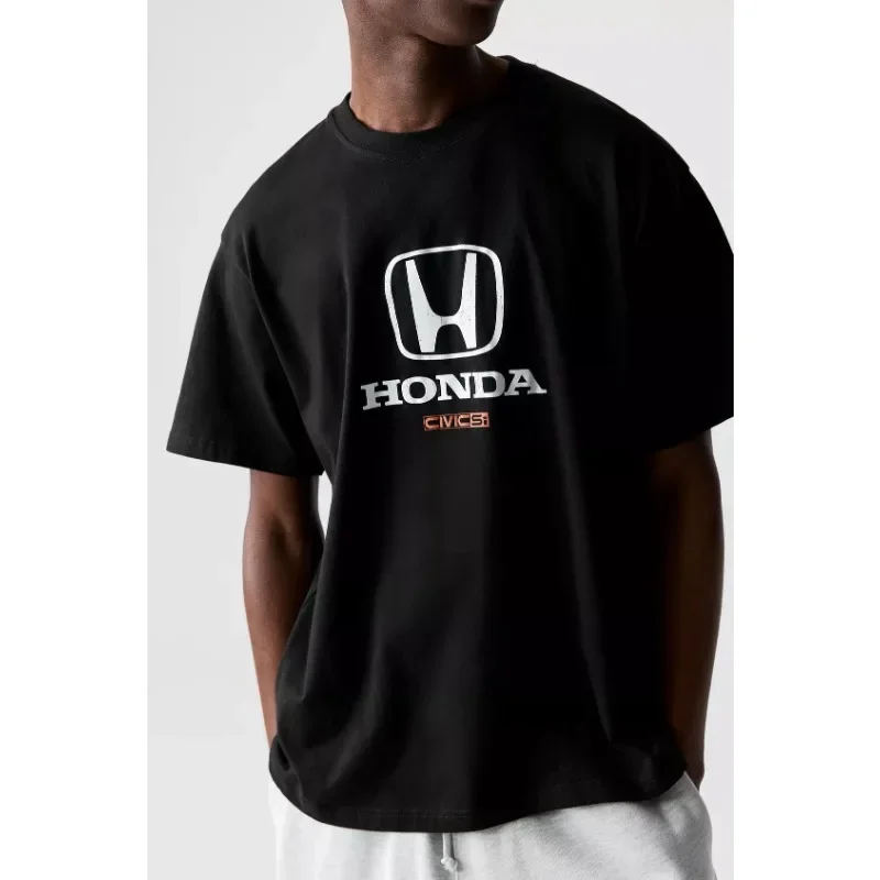 

Honda Men's and Women's Printed T-Shirts Motorcycle Riding Summer Racing Locomotive Lovers Riding Casual Short Sleeves