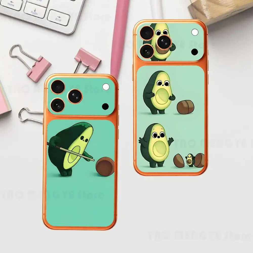

Cute Avocado Cartoon Plain Decal Skin For IPhone17 Pro ProMax Back Film Cover Wrap Anti-scratch Durable Sticker