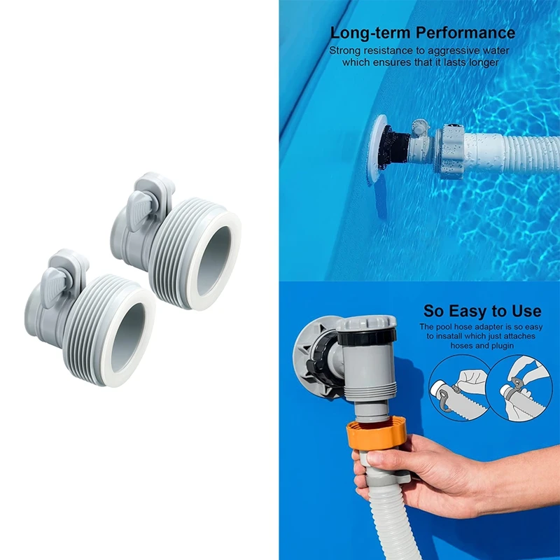 1.25Inch To 1.5Inch Type B Hose Adapters Hose Conversion Kit Adapter B For Intex Pool Filter Pumps&Saltwater System