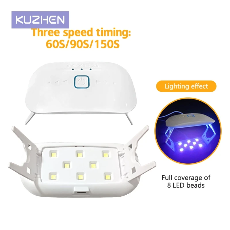 8W UV Led Lamp Nail Dryer Small Mini Manicure Sun Light Beads Fast Drying Curing Gel Polish Varnish Builder Salon Tools
