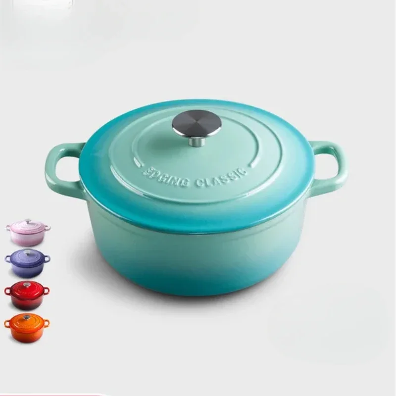 

Dianjiang-Cast Iron Induction Cooker, Small Stew, Household, Japanese Enamel, Non Stick, Soup Pot, 22, 24