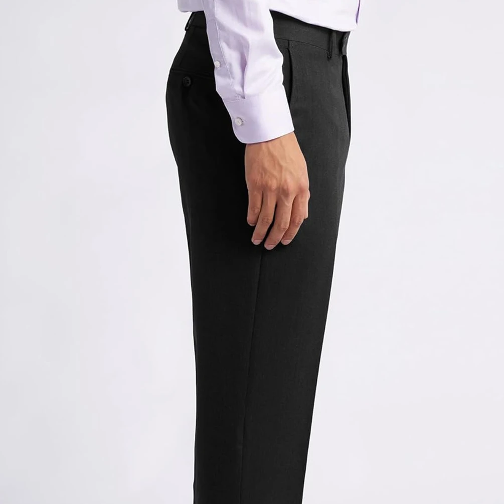 

Мужские костюмные брюки, однотонные деловые офисные классические брюки с застежкой-молнией, брюки с карманами