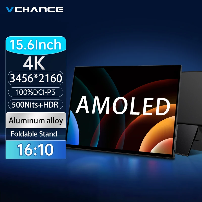 VCHANCE 15.6 인치 4K 휴대용 모니터, 3456x2160p 100% DCI-P3 500 니트, PC 노트북 전화 XBox 스위치 맥북용 사무실 디스플레이 썸네일 7