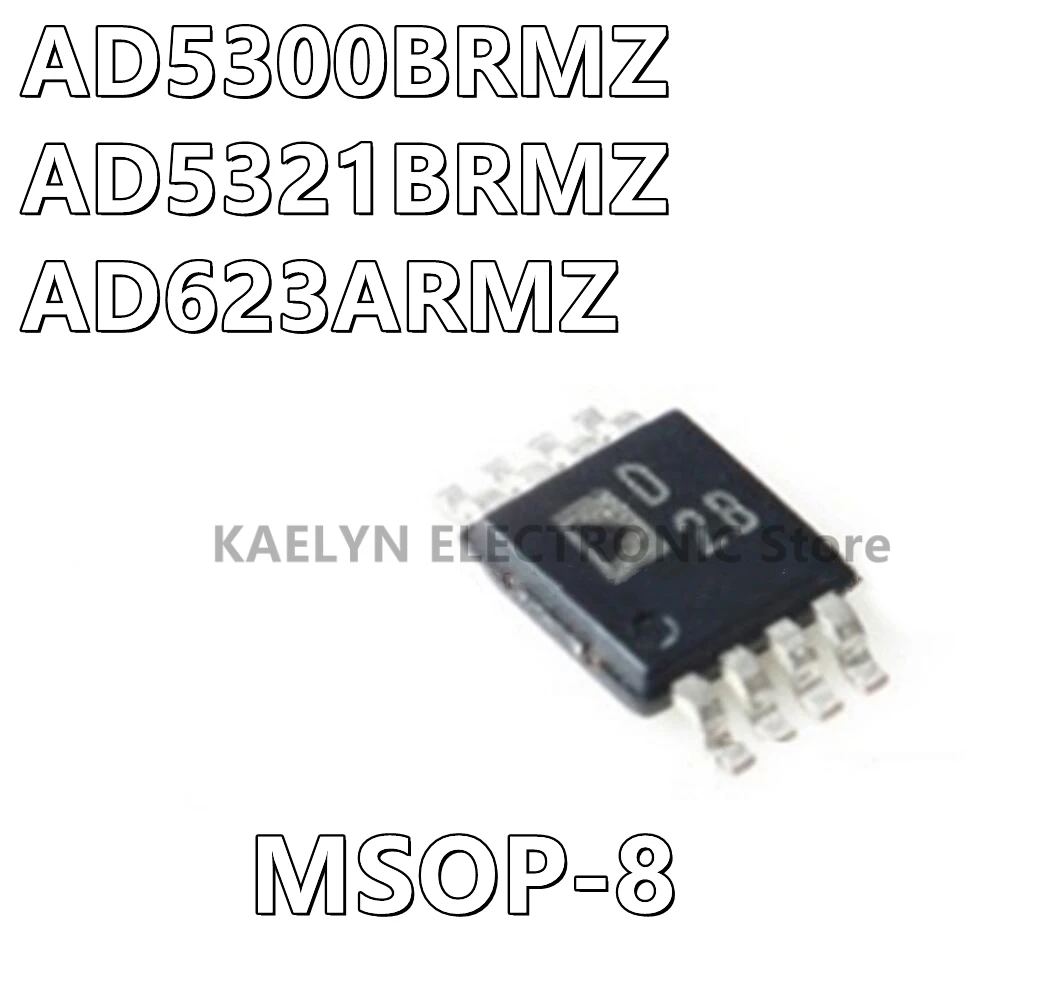 10Pcs/lot AD5300BRMZ AD5300 D2B AD5321BRMZ AD5321 DAB AD623ARMZ AD623 J0A IC DAC 8BIT V-OUT MSOP-8