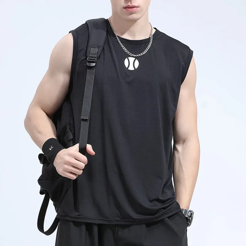 

Men's Sports Tight Training Tank Top Men's Fitness Basketball Football Running Quick Drying Breathable High Elastic Sleeveless