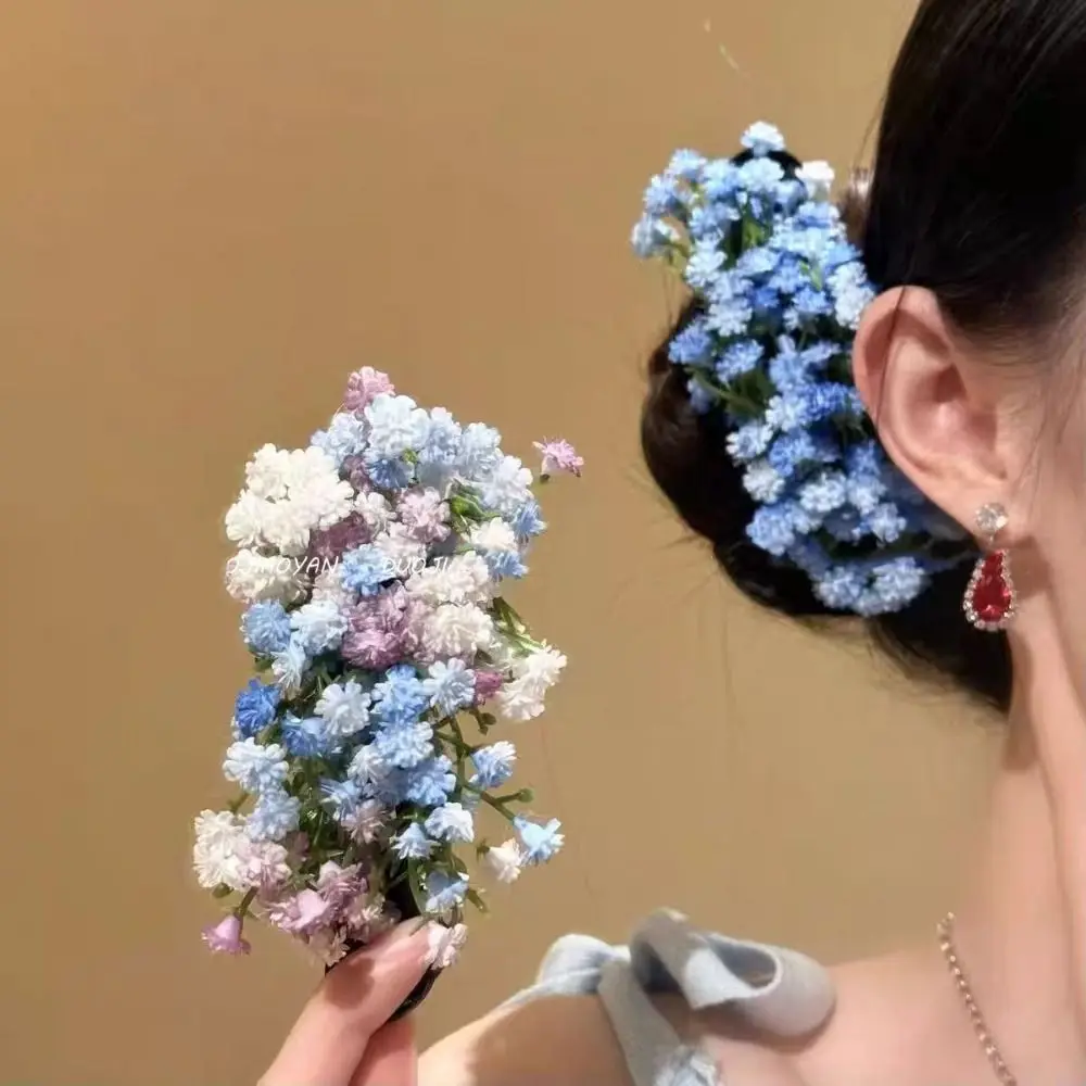 

Headdress Sweet Starry Sky Flower Hair Clip Fairy Simulation Flower Thai Hairpin Bohemian Elegant Floral Side Clip Bridesmaid