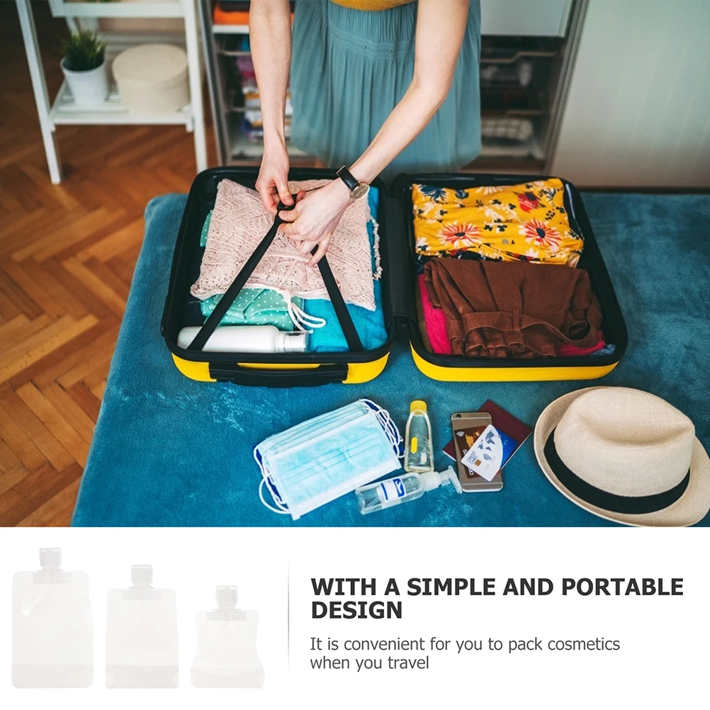 

15Pcs Empty Lotion Bag Travel Pouch Reusable Transparent Squeeze Container Multi-Use Sub Packaging for Skincare