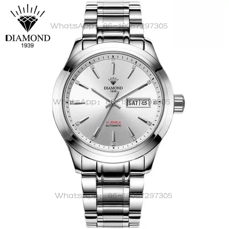 

24-Hour Shipping Shanghai Diamond Brand Automatic Mechanical Watch Large Dial Calendar Week Men's Watch