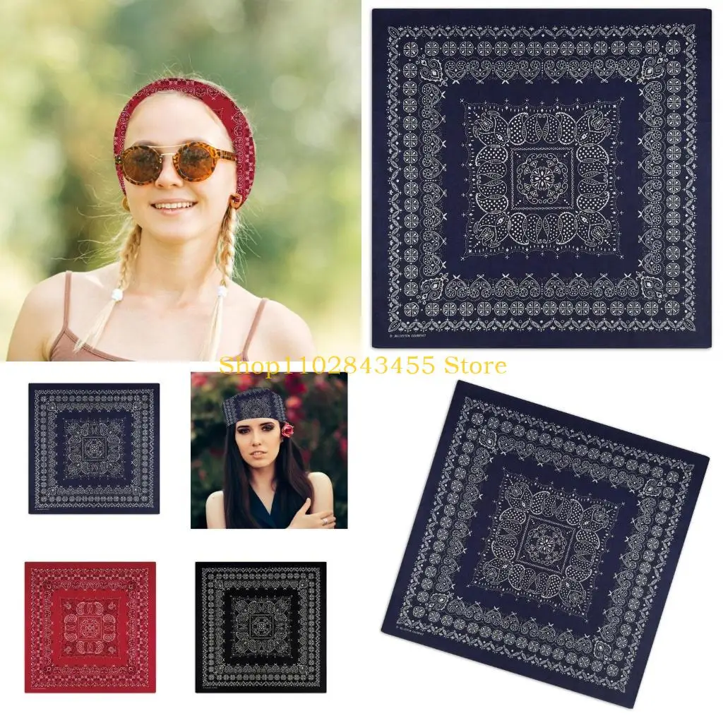 

49mc Vintage Paisleys Bandanas Head Scarf Light Wee Hiphop Square Scarf для танца, спорта и повседневной одежды