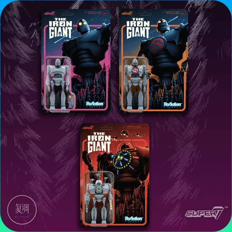 متوفر في المخزون Super7 The IRON GIANT Hang Tag ReAction Figure Toy Variants Movie Model Toy Collection هدية دمية هدية عيد ميلاد #2