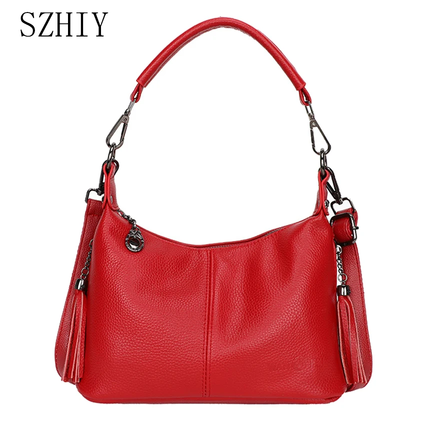 

Genuine Leather Shoulder Bag Fashion Women Handbag Luxury Designer Handbag High Quality Office Tassel Soft Back Crossbody Purse