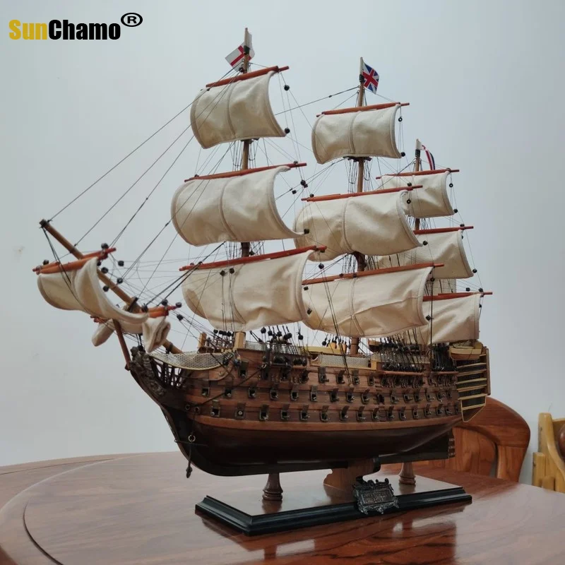 New European-style Victory Sailing Solid Wood Warship Decoration Simulation High-end Model Company Gift Home Decore Accessories