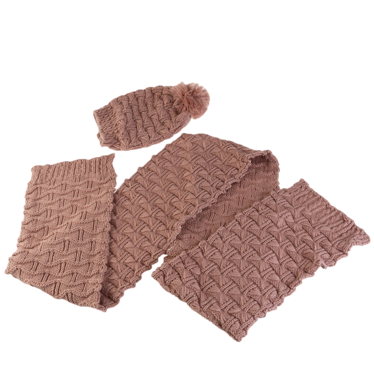 

Winter Hat Scarf Set Soft Cotton Yarn Warm Comfortable Ladies Accessories Beanie Neck Warmers Women Fashion Gift