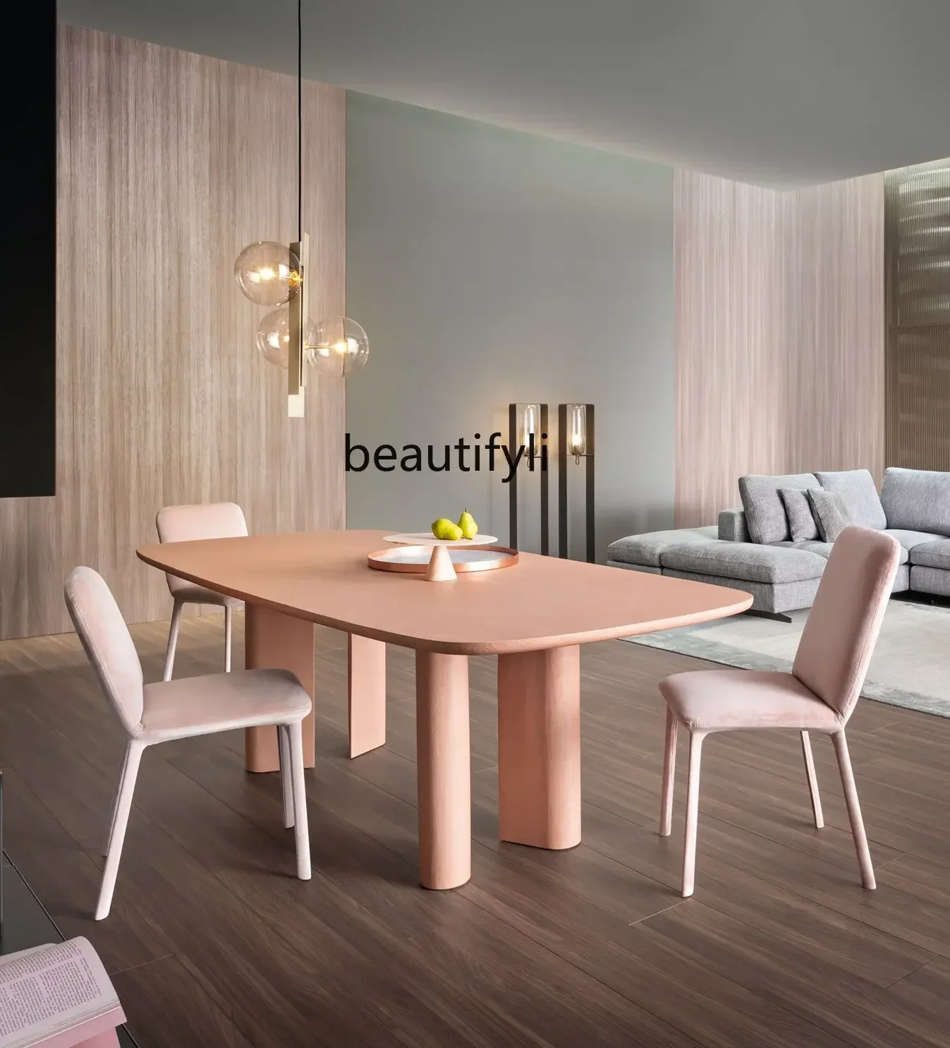 

Nordic Cream Style Dining Table Conference Table Silent Style Office Negotiation Table Workbench