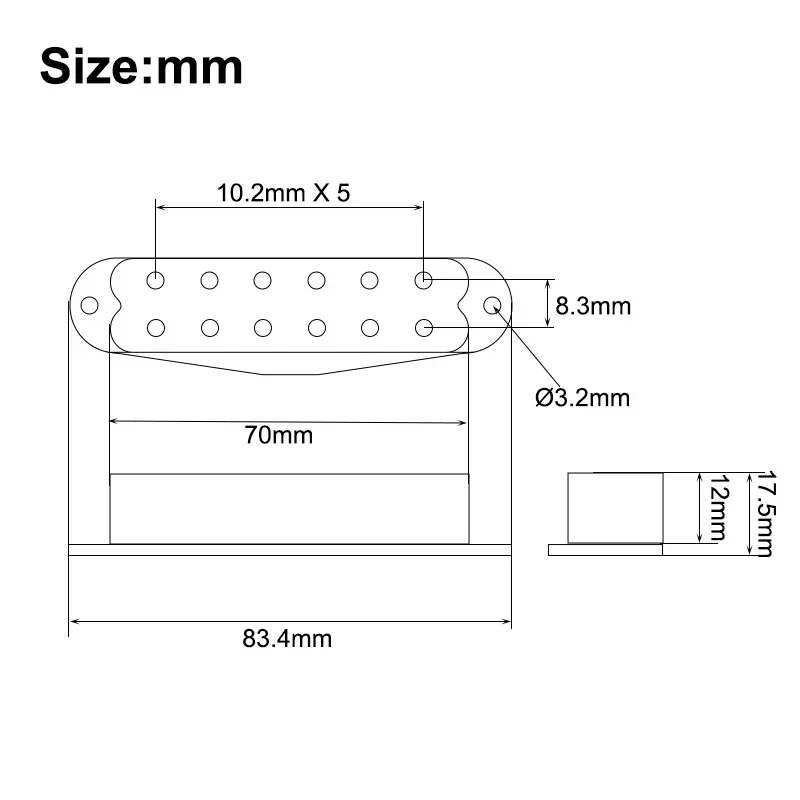 Mini Humbucker ST Single Coil Pickup Size 9K 4 Conducts Output Coil Splitting Pickup 12 Adjustable Pole Piece Multi Colour