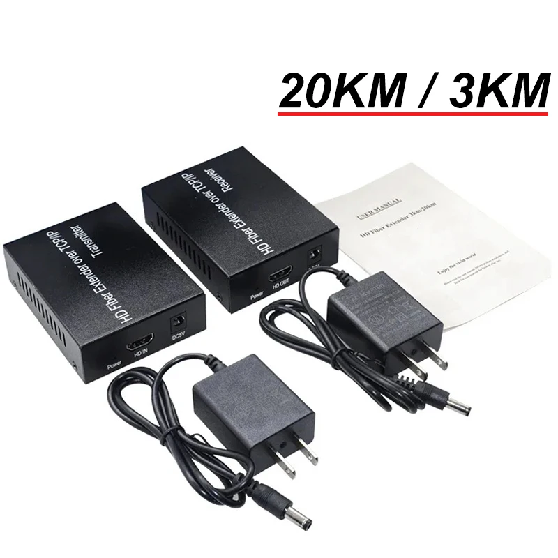 

3km HDMI Fiber Extender Transceiver Over SC Fiber Optical Cable TCP/IP 1080P 20km HDMI Fiber Extender Video Transmitter Receiver