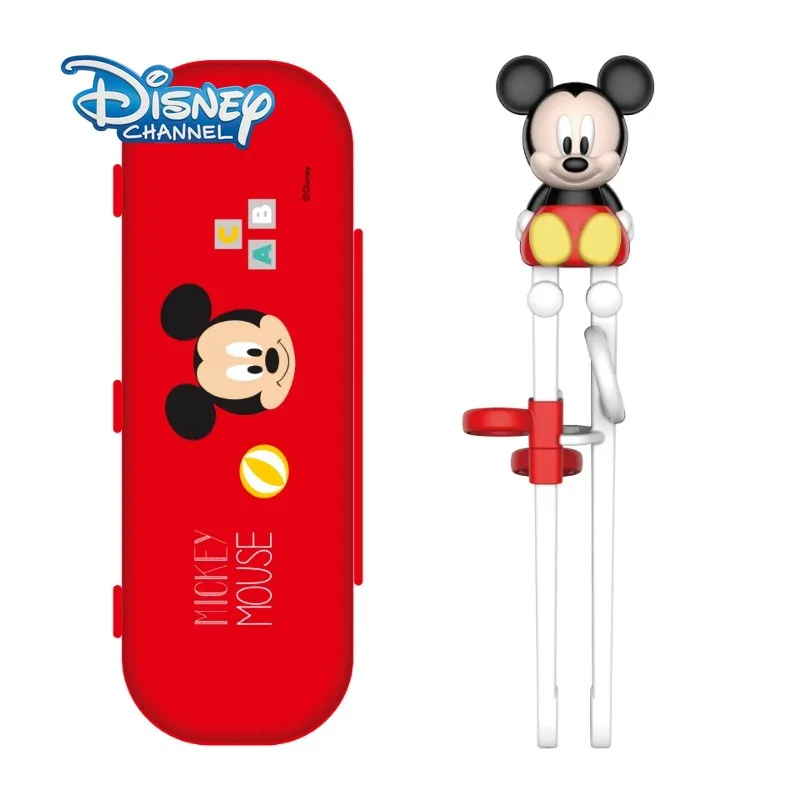 Disney Kids Training Chopsticks Cute Minnie and Mickey Baby Tableware Cartoon Anime Spoon and Fork Set