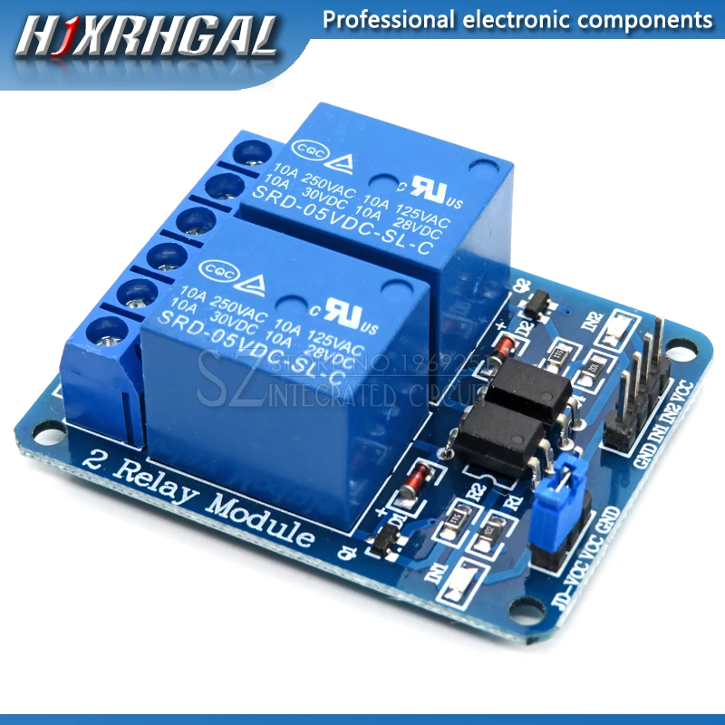 1PCS 5V 2 Channel Relay Module Shield for Arduino ARM PIC AVR DSP Electronic  2-way relay module