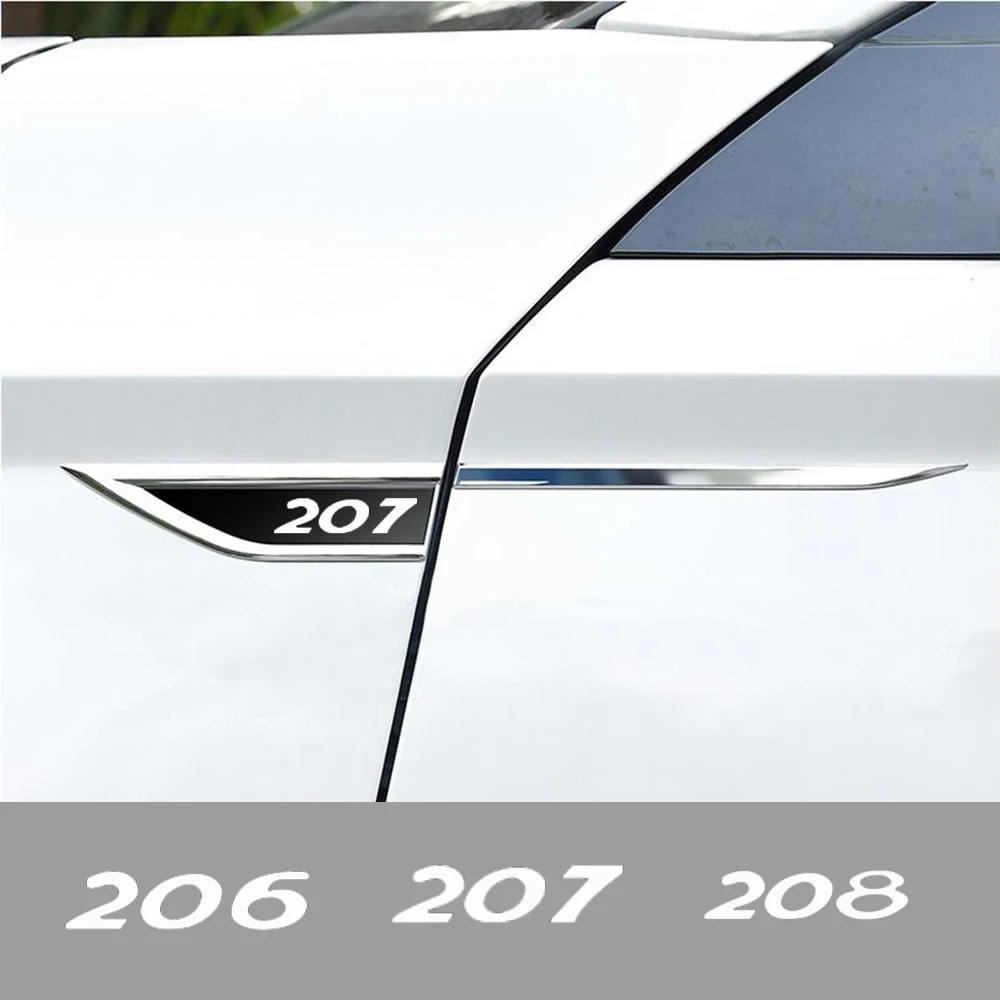 Auto Door Fender Side Blade Badge Car Body Sticker For Peugeot 206 207 208 306 307 308 406 407 408 3D Metal Side Sticker
