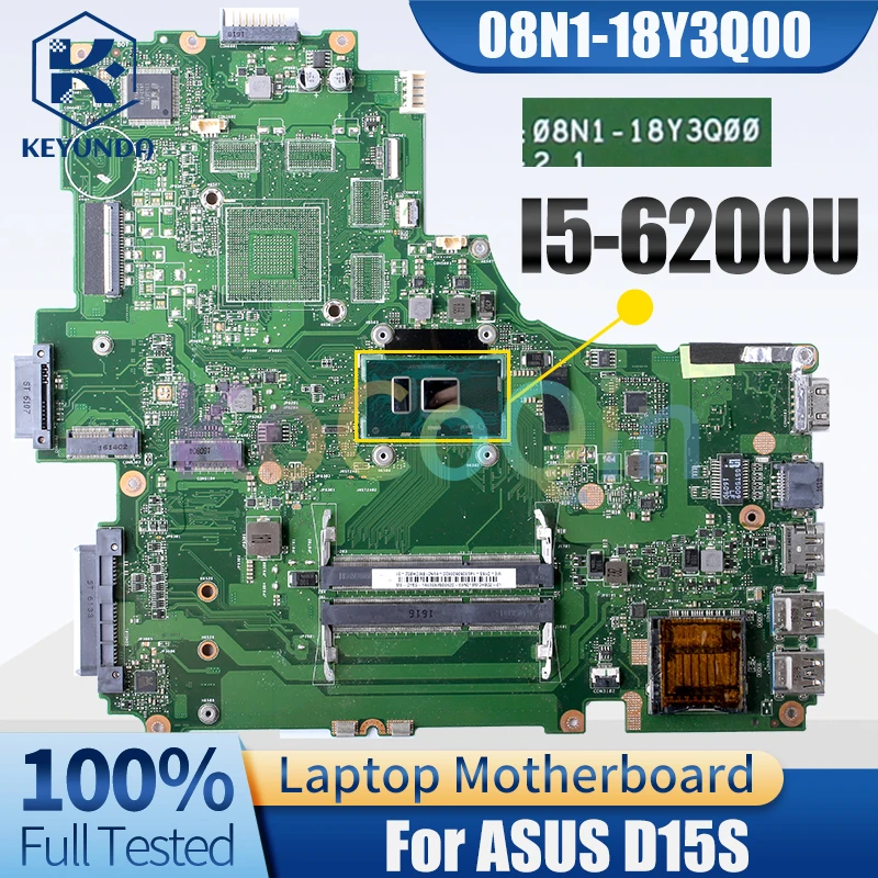

08N1-18Y3Q00 для материнской платы ноутбука ASUS D15S I5-6200U протестированная материнская плата ноутбука