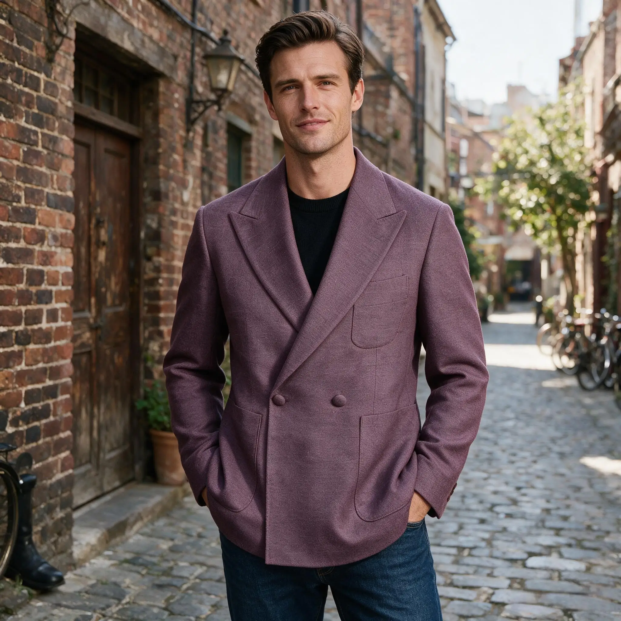 Men Linen Blazer 2 Button Wide Lapel Loose Fit Breathable Wedding Party Dating Business Commute Travel Daily Street Suit Jacket