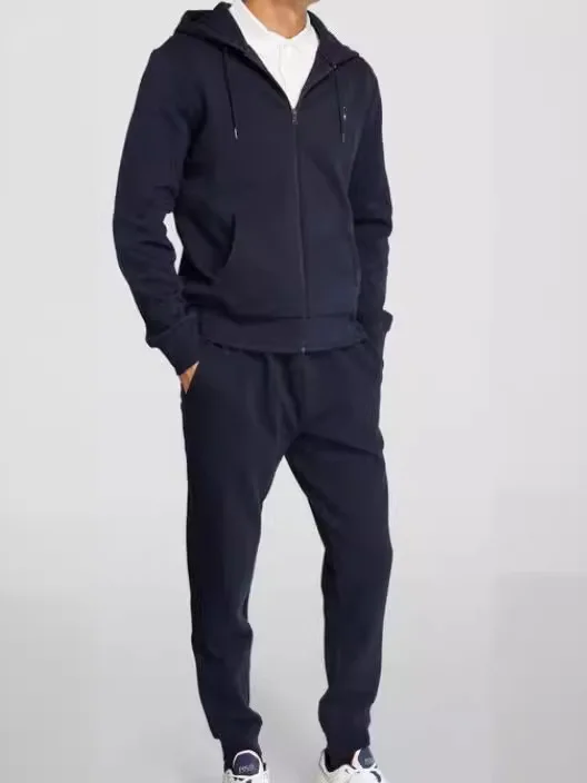 

Casual Slim Fit Pure Color Two-Piece Set for Men Comfortable Long Sleeve Jacket And Pants Winter Collection Chinese Manufacturer