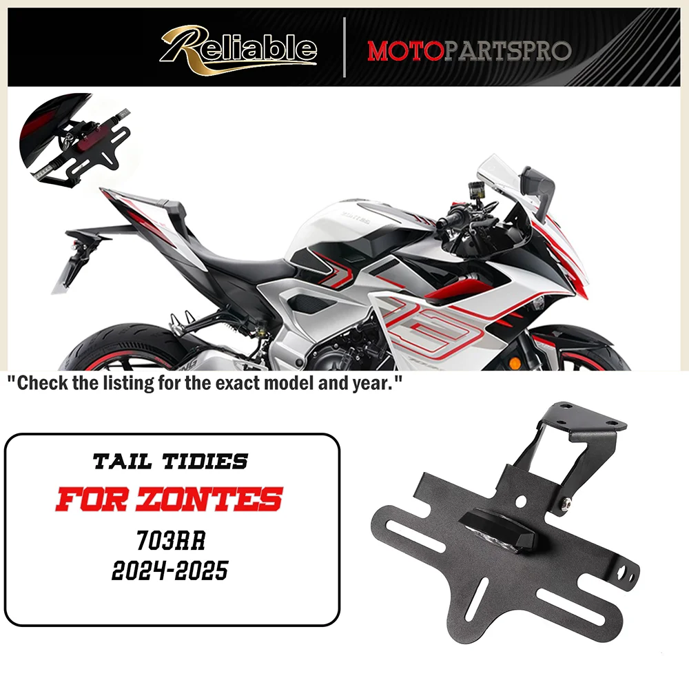 

FOR ZONTES 703RR License Plate Holder Motorcycle Accessories Tail Tidy adjustable Short number plate holder 703rr 2024-2025
