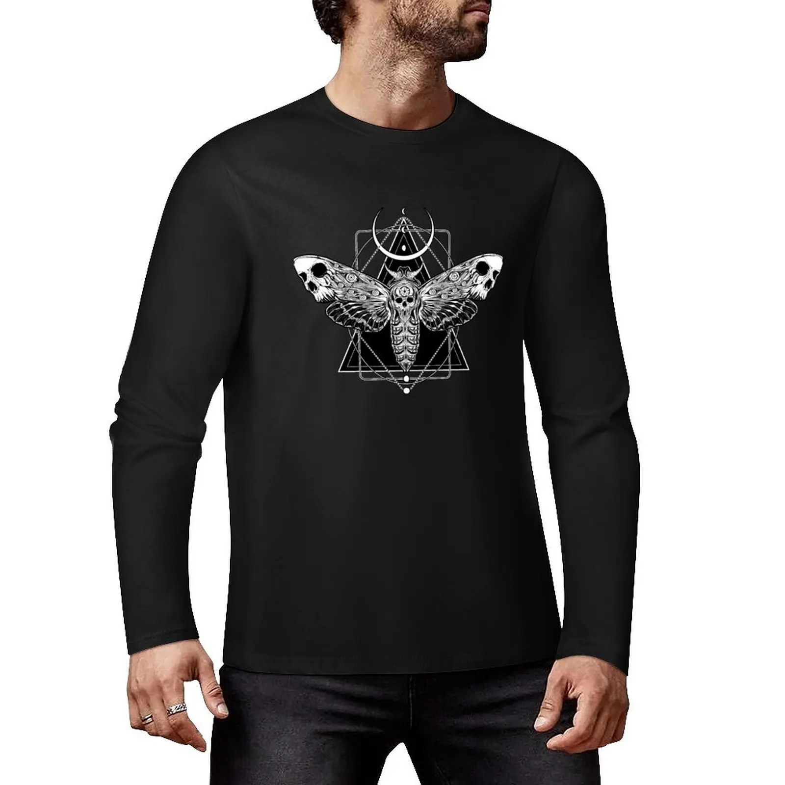 Surreal Death Moth Long T-Shirt anime clothes plus size tops sweat shirts black t shirts for men