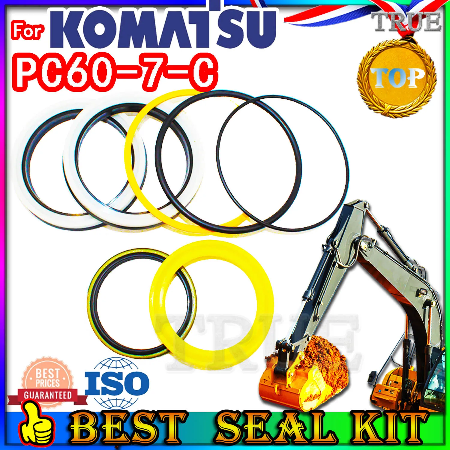 For KOMATSU PC60-7-C Oil Seal Repair Kit Boom Arm Bucket Excavator Hydraulic Cylinder PC60 7 C Wheel ZENOAH Control Pilot Valve