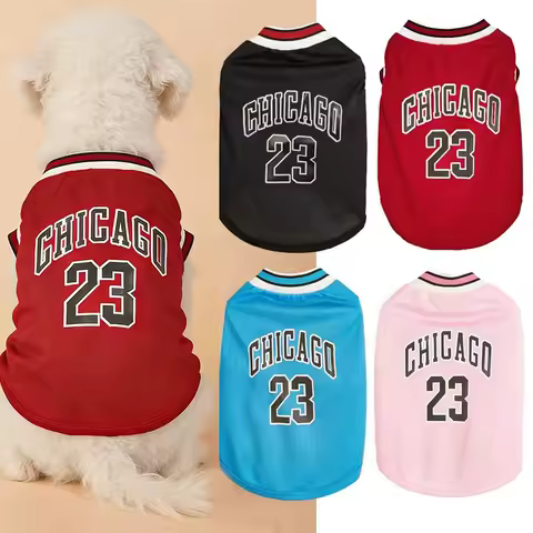 Mesh Breathable Dog Clothes Schnauzer Teddy Sport Large Dog Jersey Basketball Clothing Puppy T-Shirts Summer Pet Cat Shirts