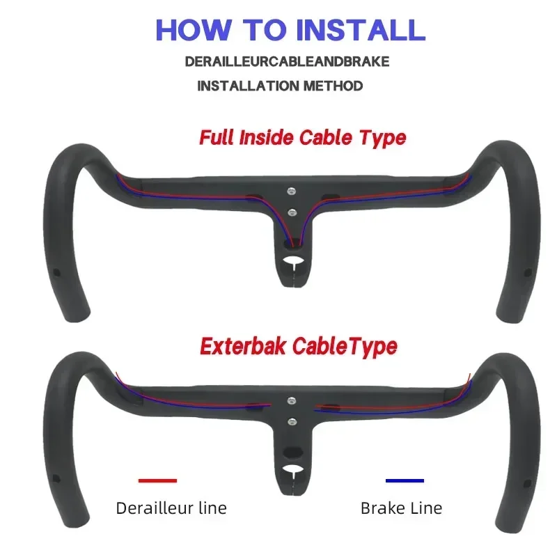 T1000 Straße Carbon Lenker 28,6 mm 31,8 mm Integriertes Cockpit Di2 Lenker Rennrad 380/400/420/440 mm Fahrrad Interne Linie