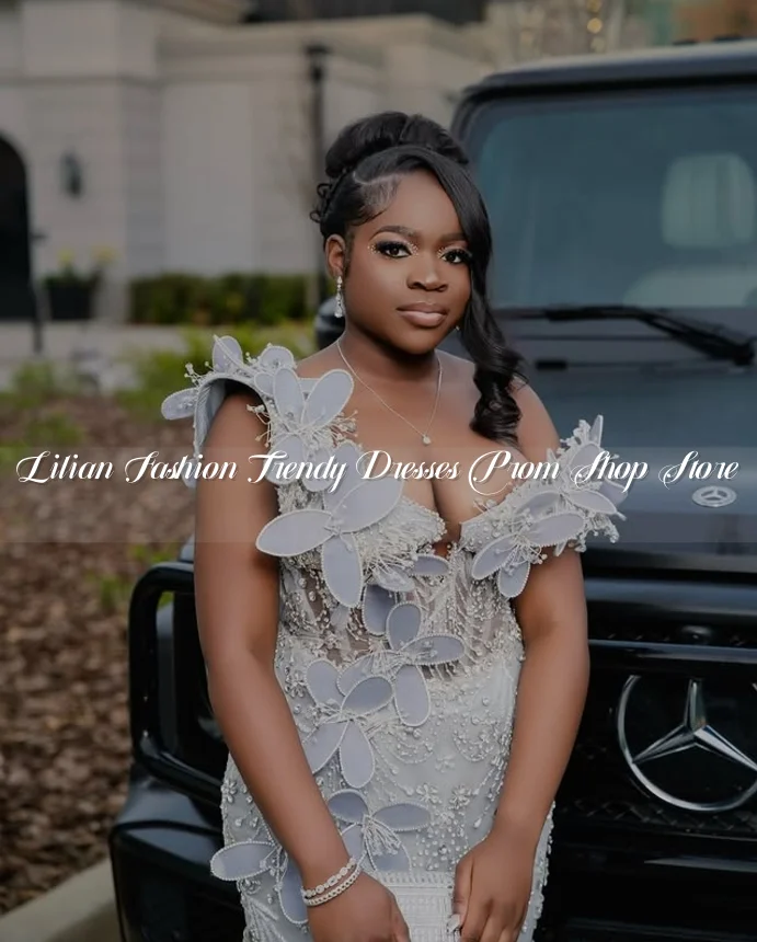 Vestido de fiesta largo con apliques plateados de lujo, apliques de hojas exquisitos personalizados con incrustaciones de lentejuelas, vestidos de noche para ocasiones formales