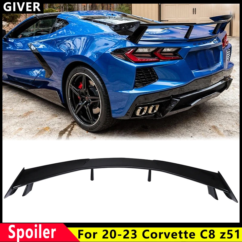 

Яркий черный спойлер для крышки багажника 20-23 Corvette C8 GM ABS