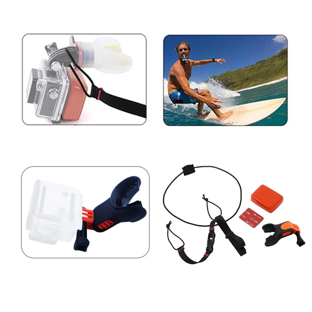 Teeth Braces Holder Mouth Mount with Floaty For GoPro 10 9 8 7 Ski Diving Accessories Camera