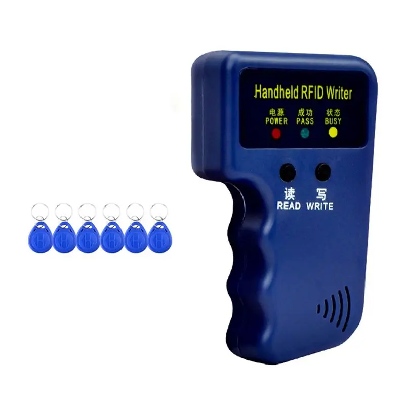 ●125Khz RFID Card Reader +6 Keyfobs Kit Copier Writer Duplicator Programmer ID Card Copy EM4305 T5577 Each Writable Tags