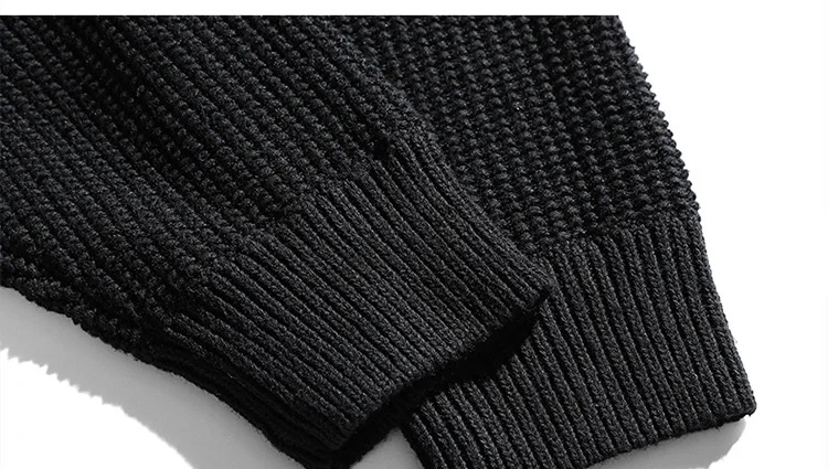 سترة رجالية جديدة للخريف والشتاء النسخة الكورية سترة فضفاضة برقبة دائرية سوداء مقاس كبير 6XL 7XL سترة رجالي بلوفرات 5XL