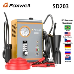 FOXWELL-máquina de humo automotriz SD203, 12V, bomba de aire integrada, Detector de fugas de vacío EVAP, probador de diagnóstico de fugas de tuberías de coche