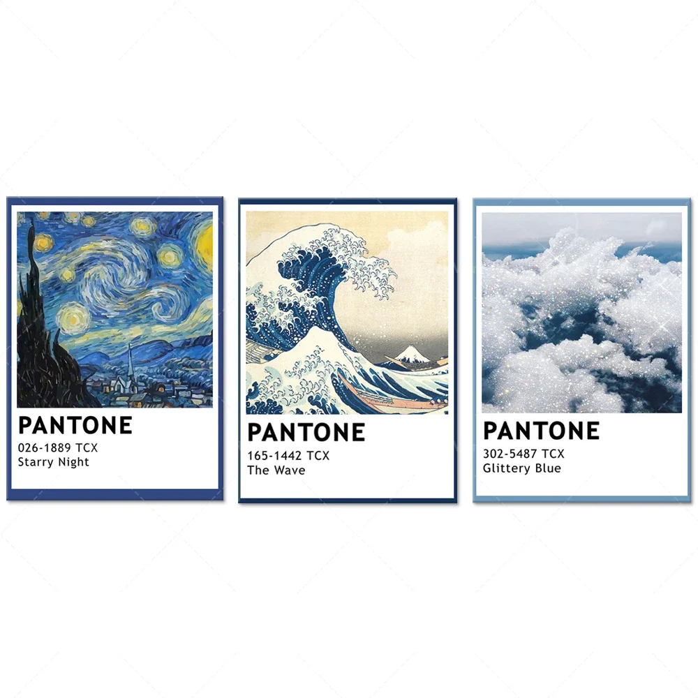 Pantone Starry Night Posters, Blue Prints, Fashion Pantone Prints, Beautiful Posters, Retro Pantone Posters, Blue Pantone Poster