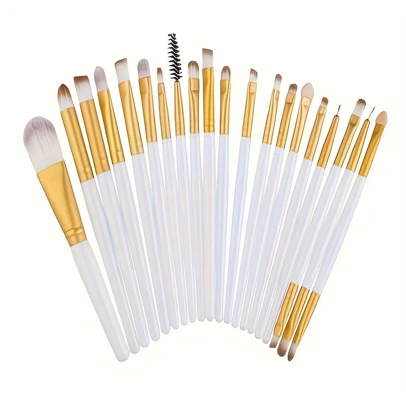 20PC Set Makeup Brush Soft Blush Foundation Beauty Tools Eye Shadow Brushes Double-Ended Bristles Brushes Portable Makeup Tool