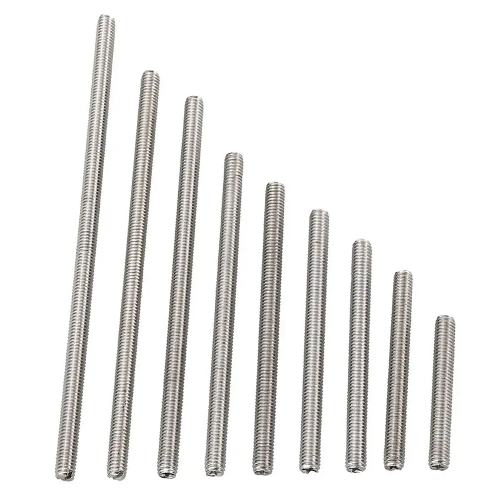 2 Stuks 304 Roestvrijstalen Volledig Draadstang 0.8Mm Schroefdraadafstand M5 Lange Schroefdraad Rechter Hand Schroefdraad Stangen Bar Studs Hangers