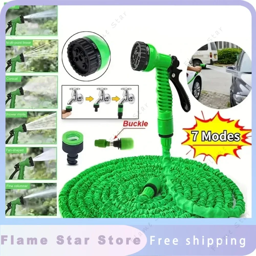 Расширяемый Волшебный Шланг 25-125 Футов, Водяной Пистолет Для Автомойки Высокого Давления С 7 Узорами Расширяемый Волшебный Шланг 25-125 Футов, Водяной Пистолет Для Автомойки Высокого Давления С 7 Узорами